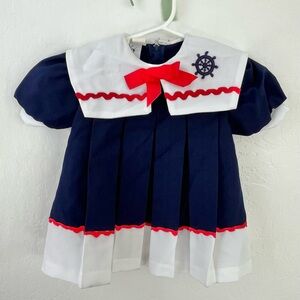Vintage Sailor smock dress for toddler girl